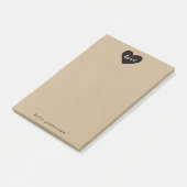 Rustic Kraft Effect Love Heart Silhouette Post-it® Notes (Schuin)