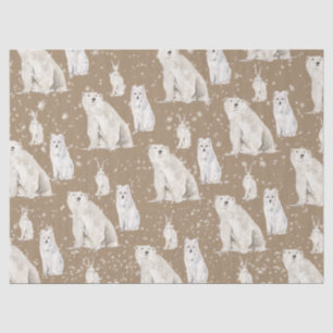 Rustic Kraft Elegant Arctic Winter Snowy Animals Tissuepapier