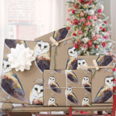 Rustic Kraft Elegant Barn Owl Inpakpapier Vel