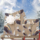 Rustic Kraft Elegant Barn Owl Inpakpapier Vel
