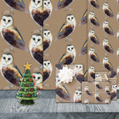 Rustic Kraft Elegant Barn Owl Inpakpapier Vel
