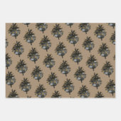 Rustic Kraft Elegant Black Gold Pine Cones Inpakpapier Vel (Voorkant 3)