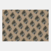 Rustic Kraft Elegant Black Gold Pine Cones Inpakpapier Vel (Voorkant 2)