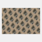 Rustic Kraft Elegant Black Gold Pine Cones Inpakpapier Vel (Voorkant)
