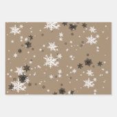 Rustic Kraft Elegant Gold Silver White Snowflakes Inpakpapier Vel (Voorkant 3)