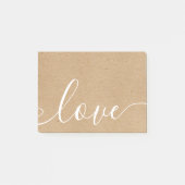 Rustic Kraft Elegant Script Love Post-it® Notes (Voorkant)