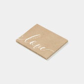 Rustic Kraft Elegant Script Love Post-it® Notes (Schuin)