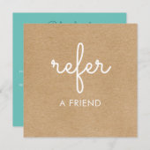 Rustic Kraft Elegant Script Verwijzing Bedankkaart (Voorkant / Achterkant)