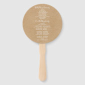 Rustic Kraft Elegant Script Wedding Program Handwaaier (Achterkant)