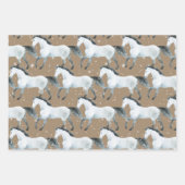 Rustic Kraft Elegant Snowy White Horse Inpakpapier Vel (Voorkant 2)