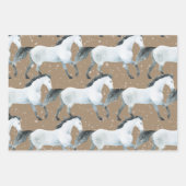 Rustic Kraft Elegant Snowy White Horse Inpakpapier Vel (Voorkant)