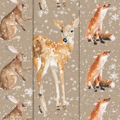 Rustic Kraft Elegant Snowy Winter Animals Inpakpapier Vel