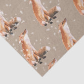 Rustic Kraft Elegant Snowy Winter Animals Red Fox Tissuepapier (Detail)