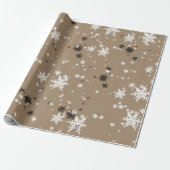 Rustic Kraft Elegant White Snowflakes Cadeaupapier (Uitgerold)