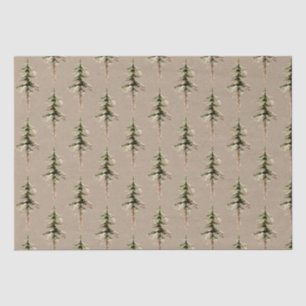 Rustic Kraft Elegant Woodland Forest Pine Tree Tissuepapier