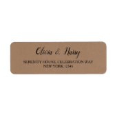 Rustic Kraft | Elegante Retouradreslabels Etiket (Voorkant)