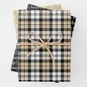 Rustic Kraft en Black Watch Pset Merry Kerstmis Inpakpapier Vel (In situ)