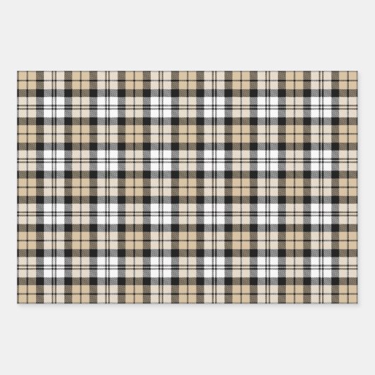 Rustic Kraft en Black Watch Pset Merry Kerstmis Inpakpapier Vel (Voorkant)