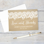 Rustic Kraft en Lace Wedding Love and Bedankt