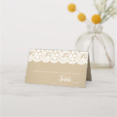 Rustic Kraft en Lace Wedding Plaatskaartje (Voorkant)