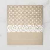 Rustic Kraft en Lace Wedding Plaatskaartje (Buitenkant ongevouwen)