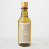 Rustic Kraft en Lace Wedding Wine Favor Wijn Etiket (Voorkant)
