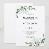 Rustic Kraft Eucalyptus Botanical Wedding Kaart (Voorkant / Achterkant)