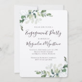 Rustic Kraft Eucalyptus Engagement Party Kaart (Voorkant)