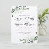 Rustic Kraft Eucalyptus Engagement Party Kaart (Staand voorkant)
