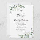 Rustic Kraft Eucalyptus Greenery Dedication Kaart (Voorkant)