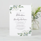 Rustic Kraft Eucalyptus Greenery Dedication Kaart (Staand voorkant)