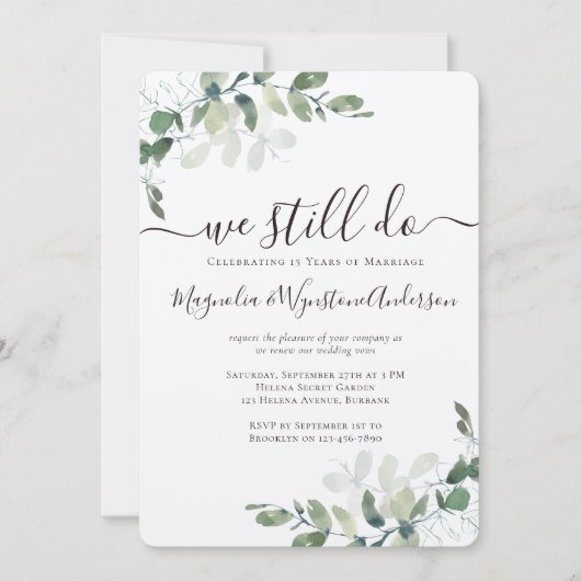 Rustic Kraft Eucalyptus Vow Renewal Kaart (Voorkant)