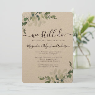 Rustic Kraft Eucalyptus Vow Renewal Kaart
