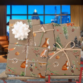 Rustic Kraft Everything Forest Woodland Red Fox Inpakpapier Vel