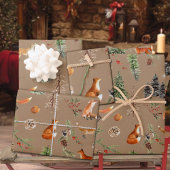 Rustic Kraft Everything Forest Woodland Red Fox Inpakpapier Vel