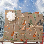 Rustic Kraft Everything Forest Woodland Red Fox Inpakpapier Vel