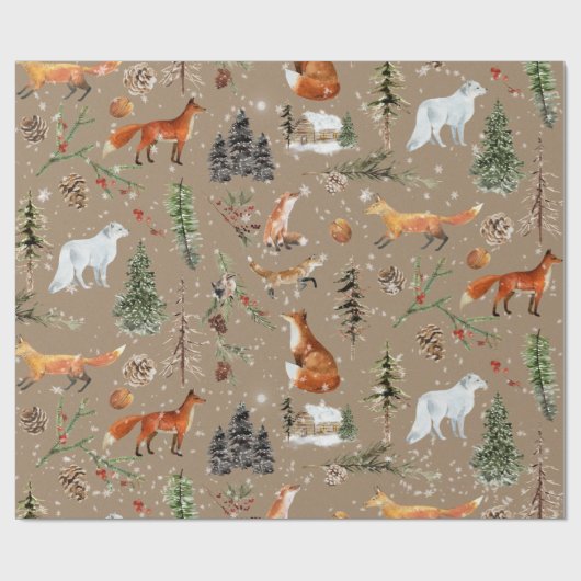 Rustic Kraft Everything Woodland & Arctic Fox Cadeaupapier (Vlak)