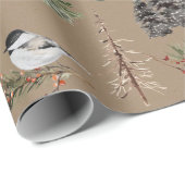 Rustic Kraft Everything Woodland Winter Birds Cadeaupapier (Rol Hoek)