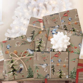 Rustic Kraft Everything Woodland Winter Birds Inpakpapier Vel