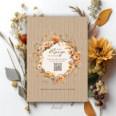 Rustic Kraft Fall Floral Autumn Leaf Brown Wedding Kaart