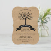 Rustic Kraft: Familie reünie met boom Kaart (Staand voorkant)