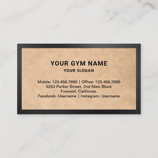 Rustic Kraft Fitness Personal Trainer Foto Visitekaartje (Achterkant)