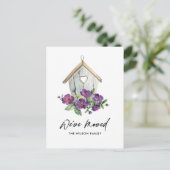 RUSTIC KRAFT FLORAL BIRD HOUSE BEWEGT NIEUW ADRES AANKONDIGINGSKAART (Staand voorkant)