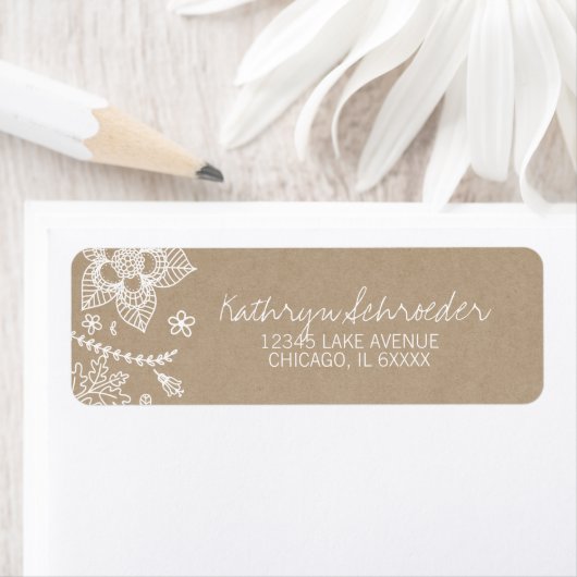 Rustic Kraft Floral Easter Adres Label (Insitu)