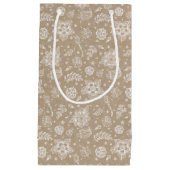 Rustic Kraft Floral Easter Gift Bag Klein Cadeauzakje (Voorkant)