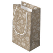 Rustic Kraft Floral Easter Gift Bag Klein Cadeauzakje (Achterkant Gekanteld)