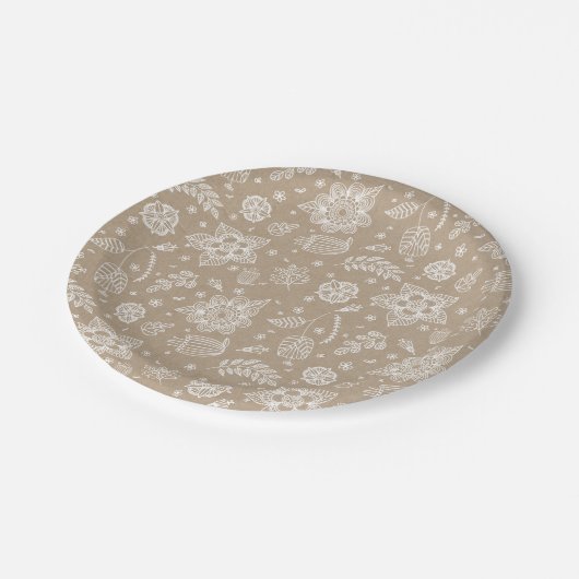 Rustic Kraft Floral Easter Paper Bord (Gekanteld)