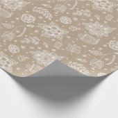 Rustic Kraft Floral Easter Wrapping Paper Cadeaupapier (Hoek)