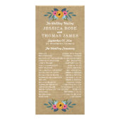 Rustic Kraft Floral Wreath Wedding Program Reclamekaart (Voorkant)