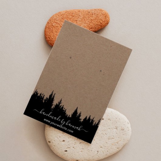 Rustic Kraft Forest Handmade Earring Display Visitekaartje